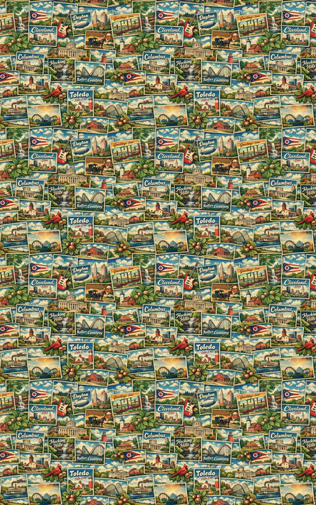 Ohio Postcard Memories - London Penny Gift Wrap