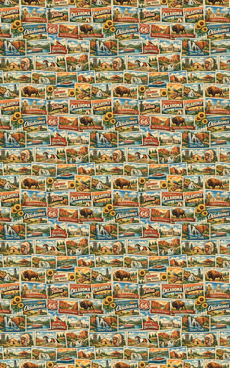 Oklahoma Postcard Memories - London Penny Gift Wrap
