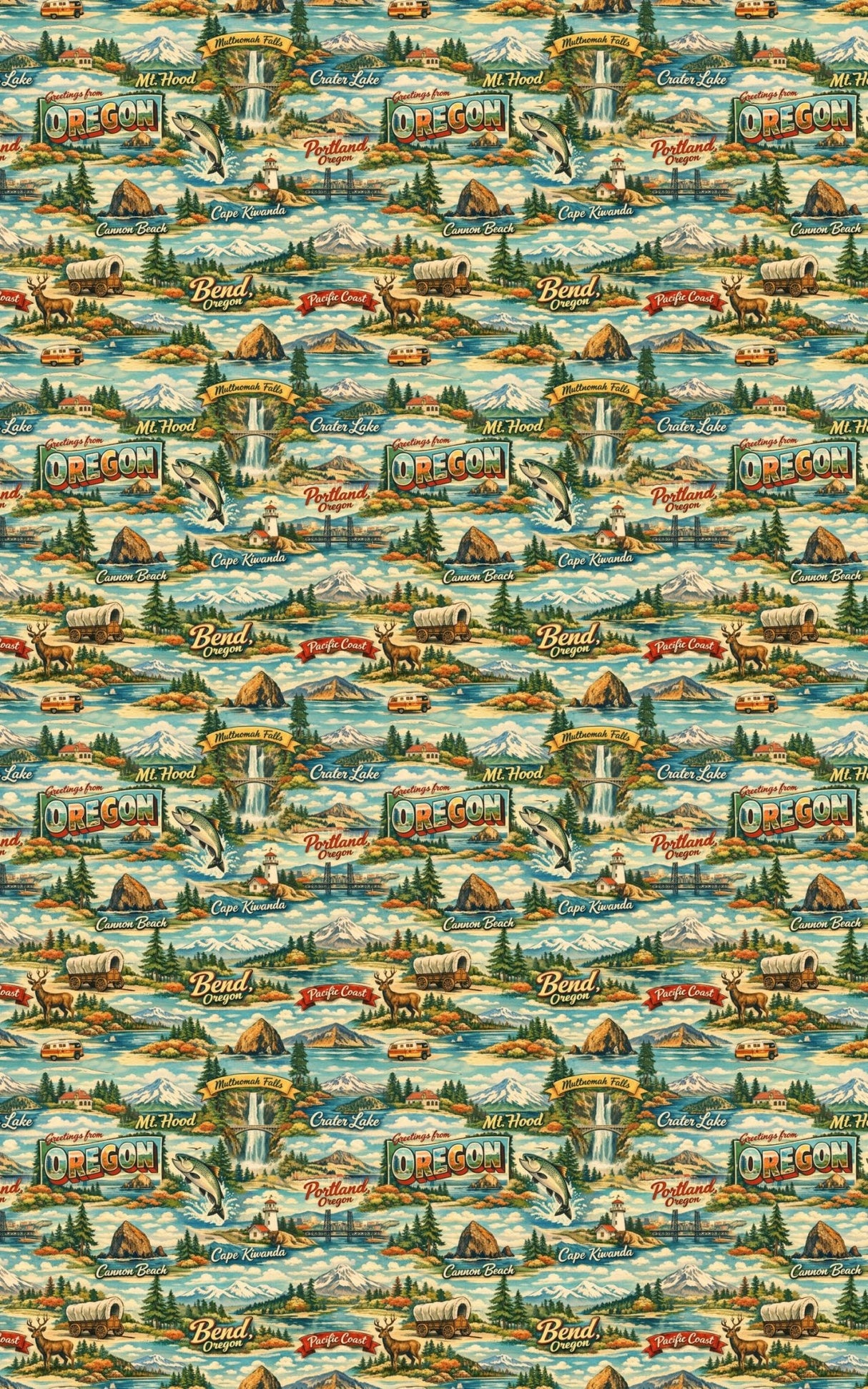 Oregon Postcard Memories - London Penny Gift Wrap