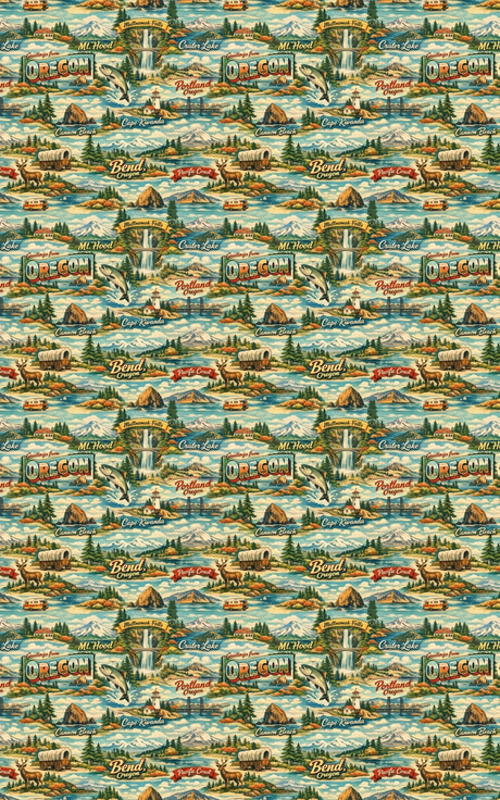 Oregon Postcard Memories - London Penny Gift Wrap