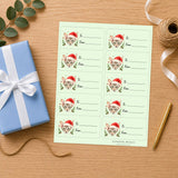 Oriental Shorthair Santa Paws Gift Tag Sticker Sheet - London Penny Gift Wrap
