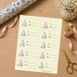 Pastel Cake Parade Gift Tag Sticker Sheet