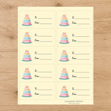 Pastel Cake Parade Gift Tag Sticker Sheet