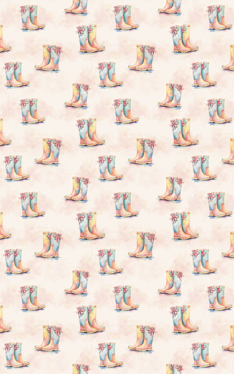 Pastel Rainboot Parade - London Penny Gift Wrap