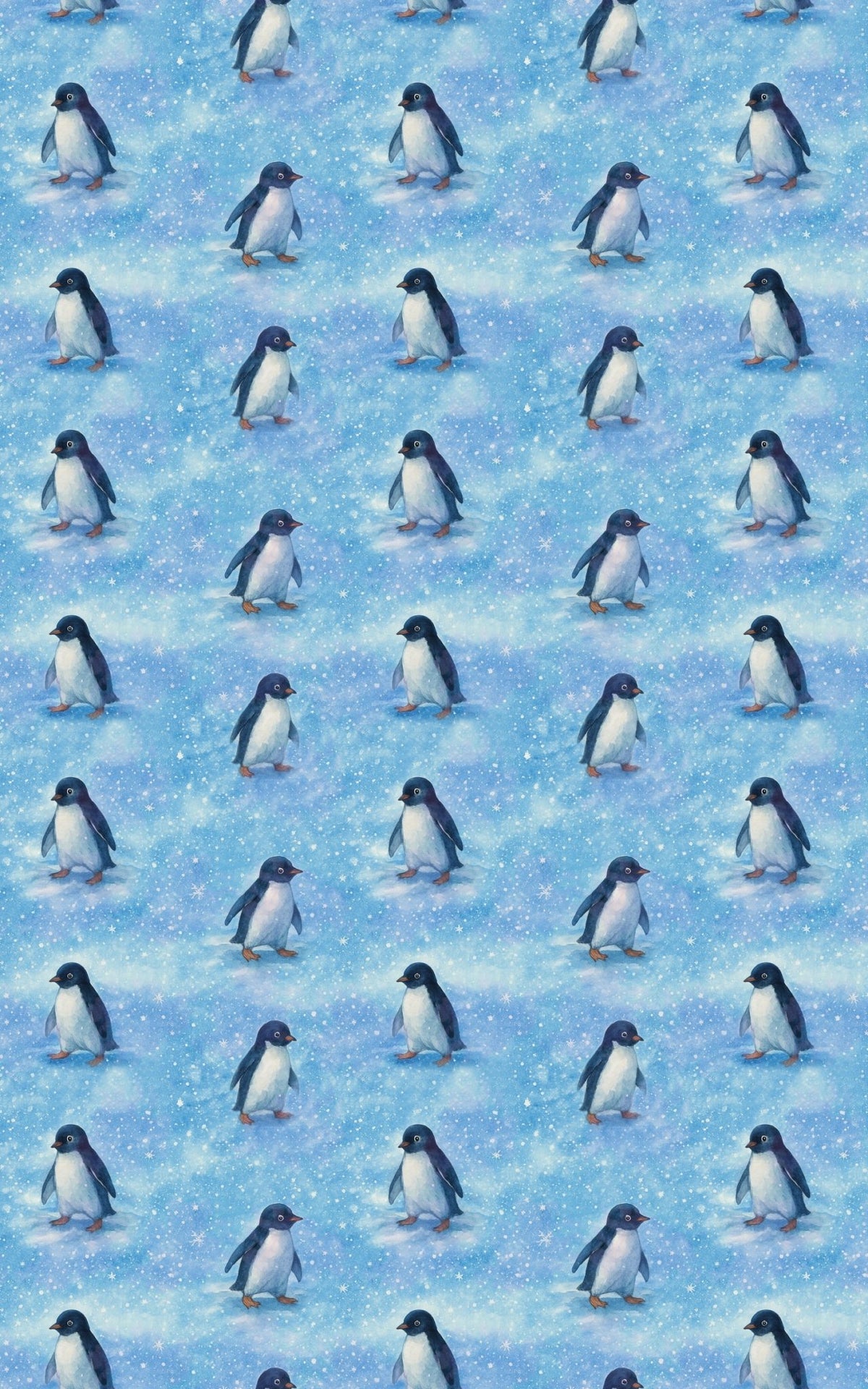 Penguins in the Snow - London Penny Gift Wrap