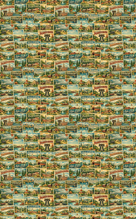 Pennsylvania Postcard Memories - London Penny Gift Wrap