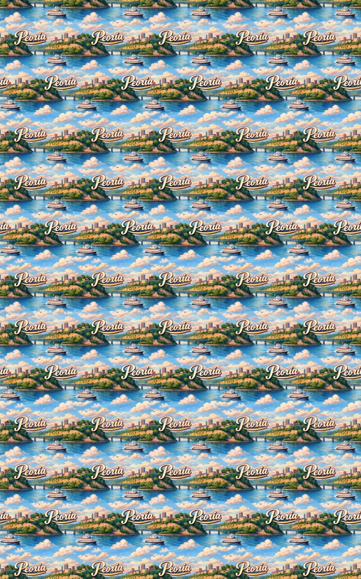 Peoria River City Glow - London Penny Gift Wrap