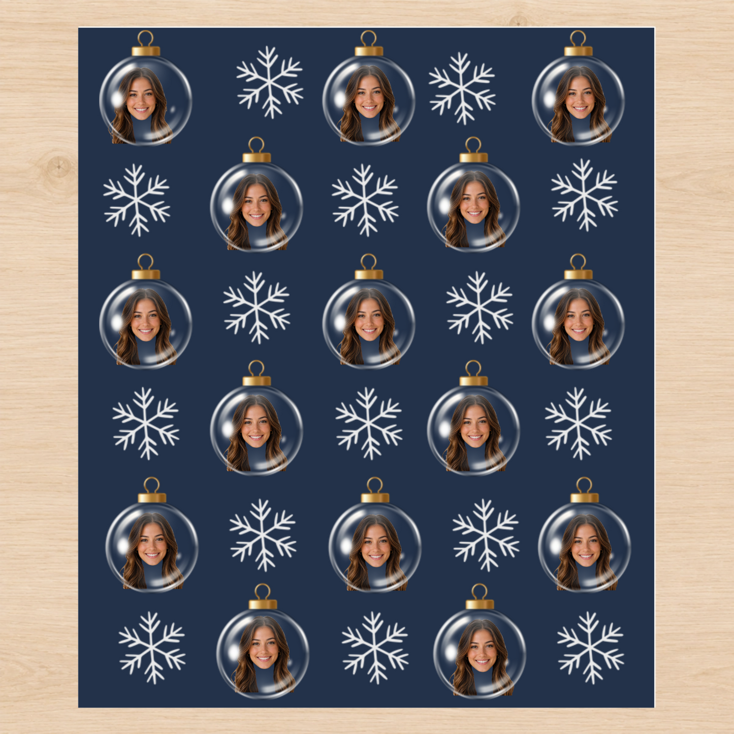 Personalized Photo Ornament 6FT Wrapping Paper