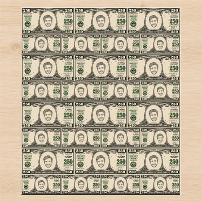 Personalized $250 Bill 6FT Wrapping Paper
