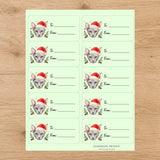 Peterbald Santa Paws Gift Tag Sticker Sheet - London Penny Gift Wrap