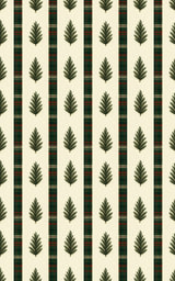 Pine & Plaid Stripe - London Penny Gift Wrap