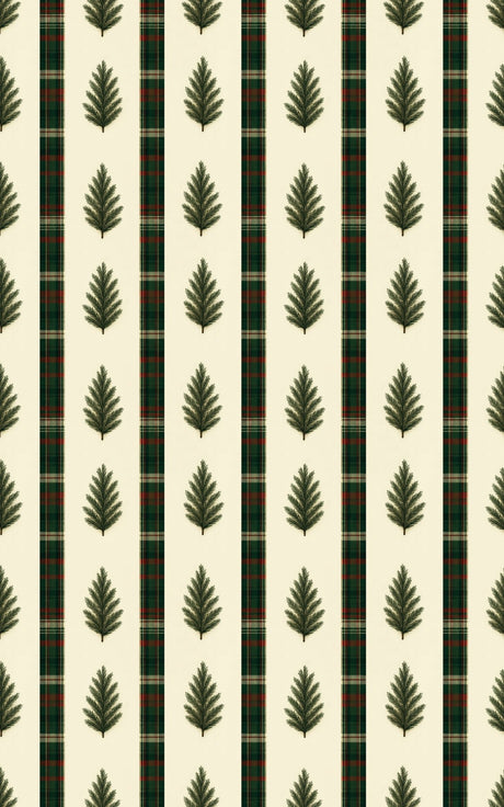 Pine & Plaid Stripe - London Penny Gift Wrap