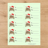 Pixiebob Santa Paws Gift Tag Sticker Sheet - London Penny Gift Wrap