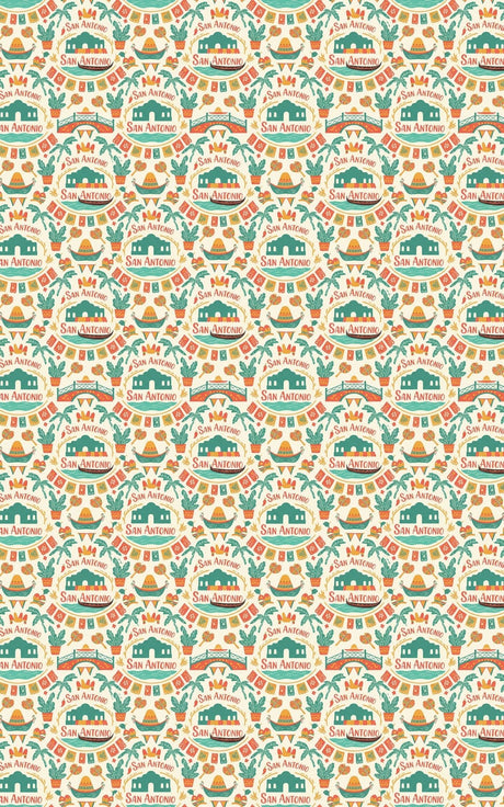 San Antonio – Fiesta & Riverwalk Wrapping Paper - London Penny Gift Wrap