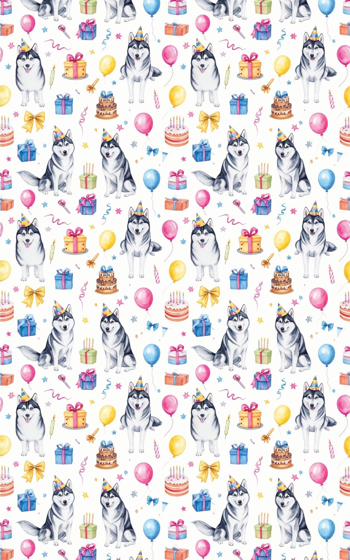 Joyful Alaskan Huskies (Alaskan Husky) Wrapping Paper - London Penny Gift Wrap