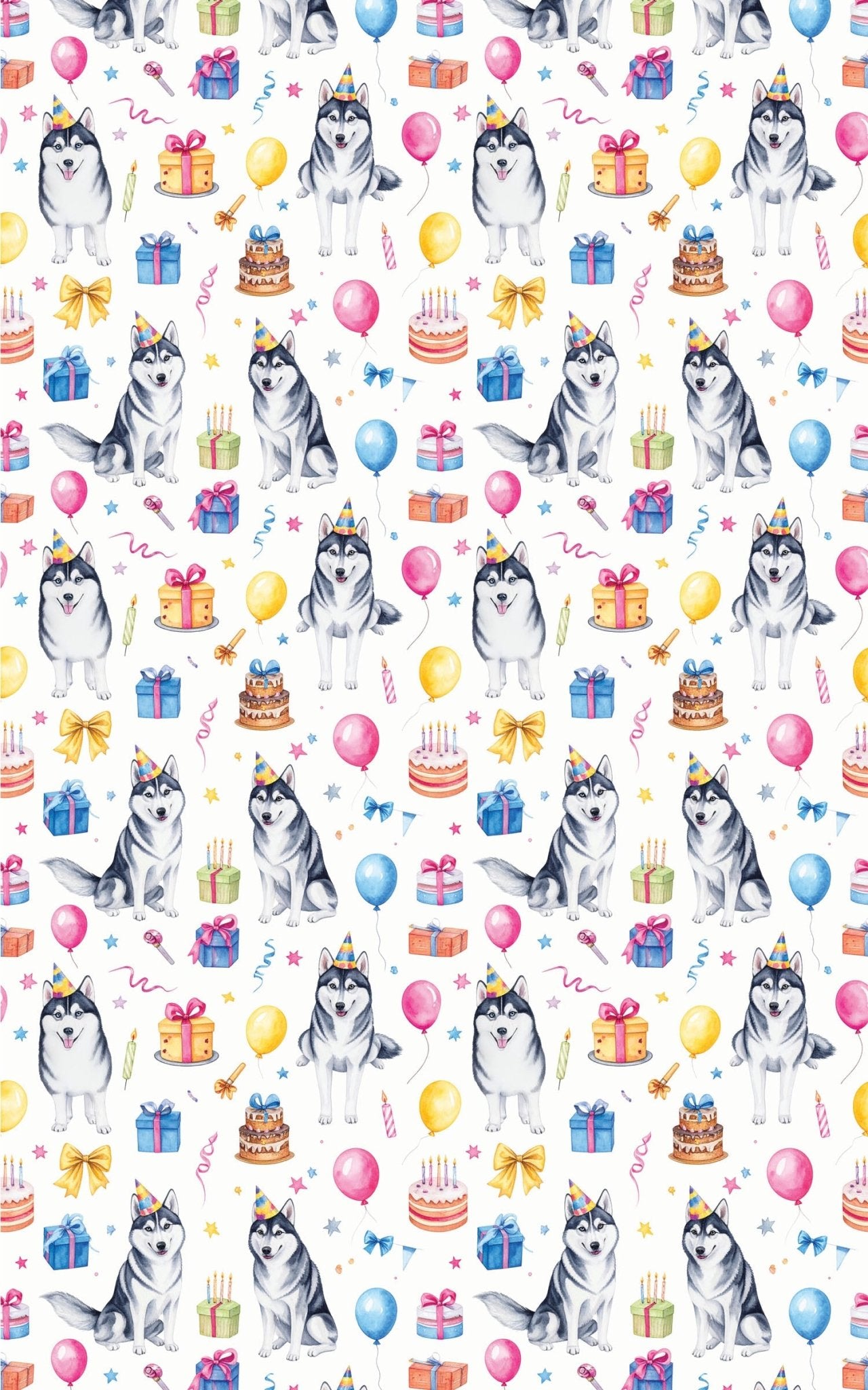 Joyful Alaskan Huskies (Alaskan Husky) Wrapping Paper - London Penny Gift Wrap