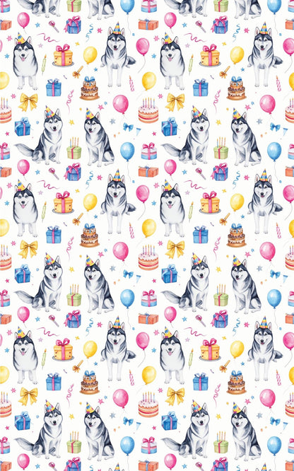 Joyful Alaskan Huskies (Alaskan Husky) Wrapping Paper - London Penny Gift Wrap
