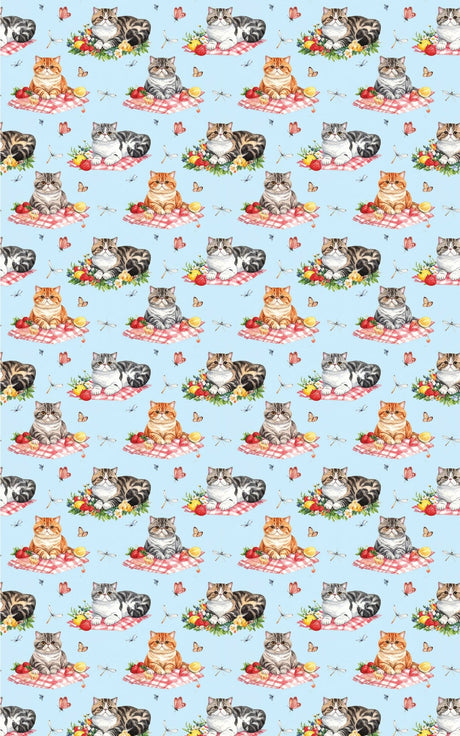 Summer Picnic Cats (Exotic Shorthair) Wrapping Paper - London Penny Gift Wrap
