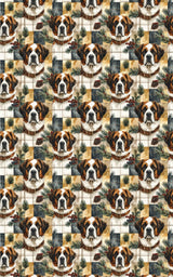 Rustic Plaid Retreat (St. Bernard) Wrapping Paper - London Penny Gift Wrap