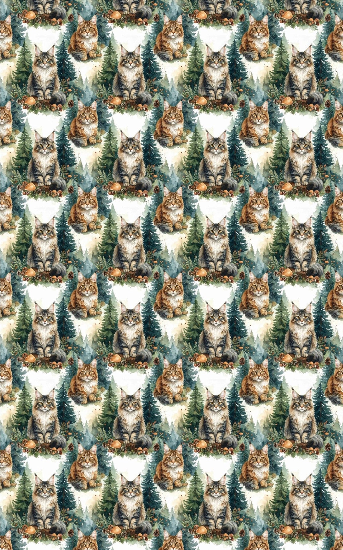 Forest Guardian Maine Coons Wrapping Paper - London Penny Gift Wrap