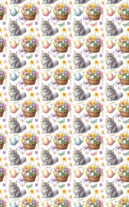 Easter Garden Cats (Maine Coon) Wrapping Paper