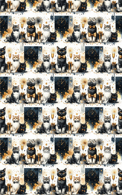 New Year's Celebration (Exotic Shorthair)  Wrapping Paper