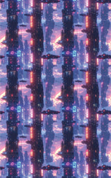 Neon Skyline Megacity Orbit Glossy Wrapping Paper - London Penny Gift Wrap