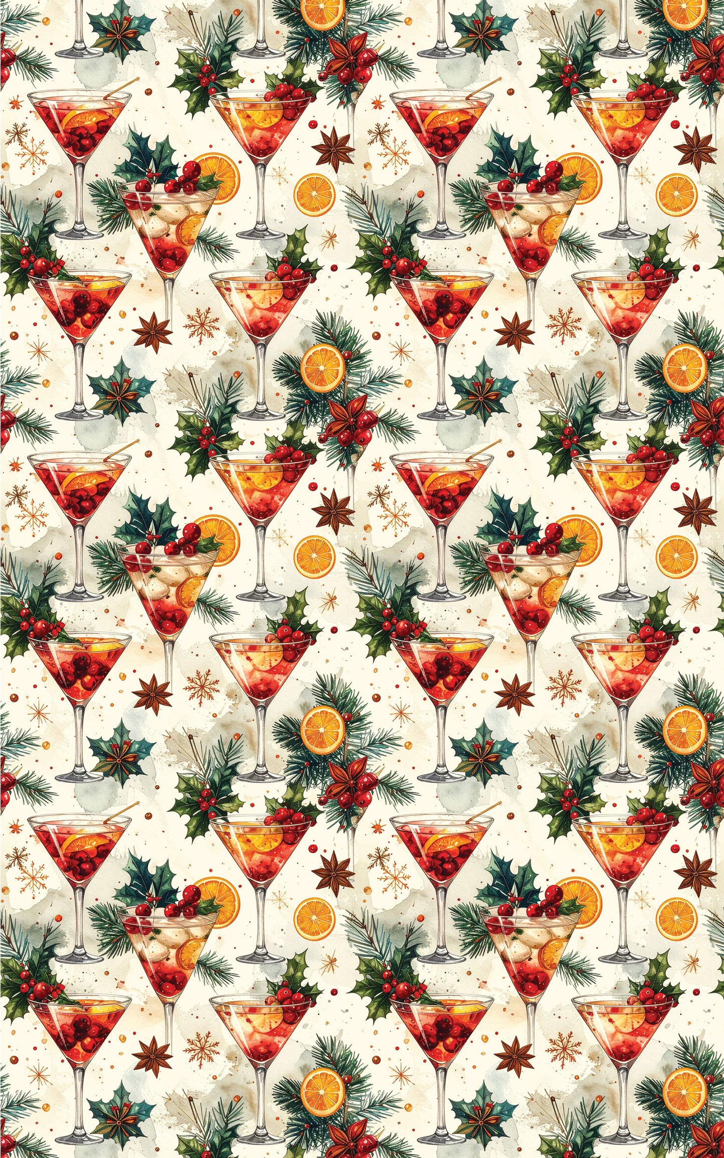 LIMITED TIME | Vintage Cocktail Christmas Wrapping Paper