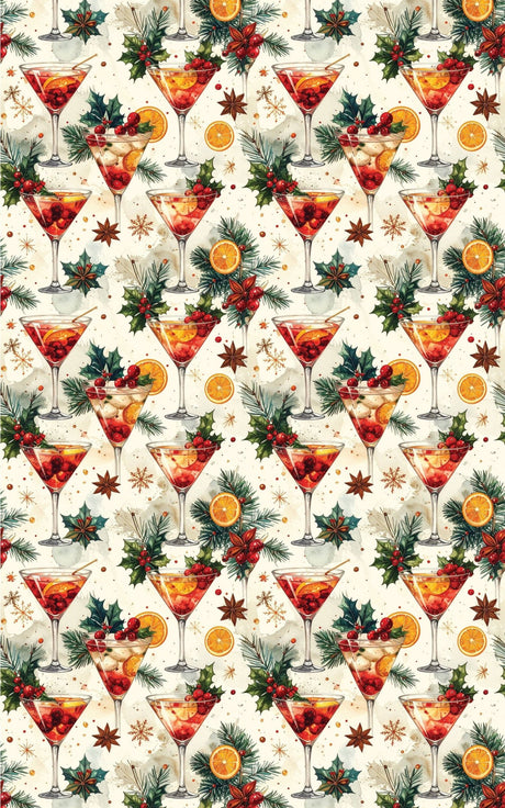 LIMITED TIME | Vintage Cocktail Christmas Wrapping Paper - London Penny Gift Wrap