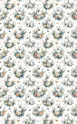 Luxury Botanical Samoyeds Wrapping Paper - London Penny Gift Wrap
