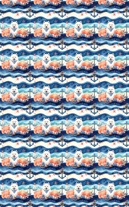 Nautical Samoyeds Wrapping Paper