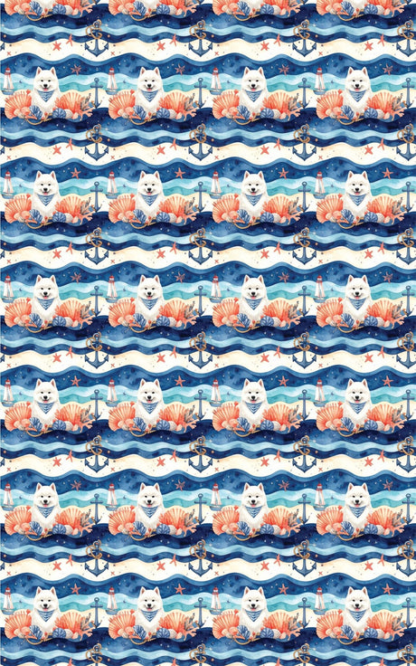 Nautical Samoyeds Wrapping Paper - London Penny Gift Wrap