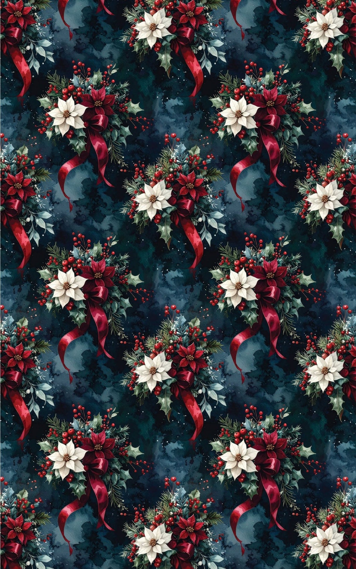 LIMITED TIME | Noir Holiday Bouquet Wrapping Paper - London Penny Gift Wrap