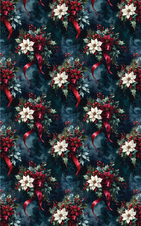 LIMITED TIME | Noir Holiday Bouquet Wrapping Paper - London Penny Gift Wrap