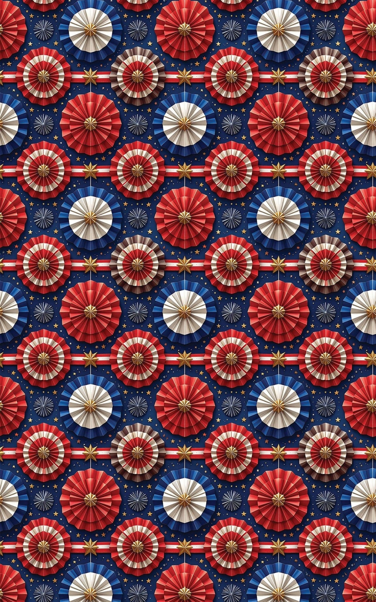 Liberty Star Rosettes Glossy Wrapping Paper - London Penny Gift Wrap