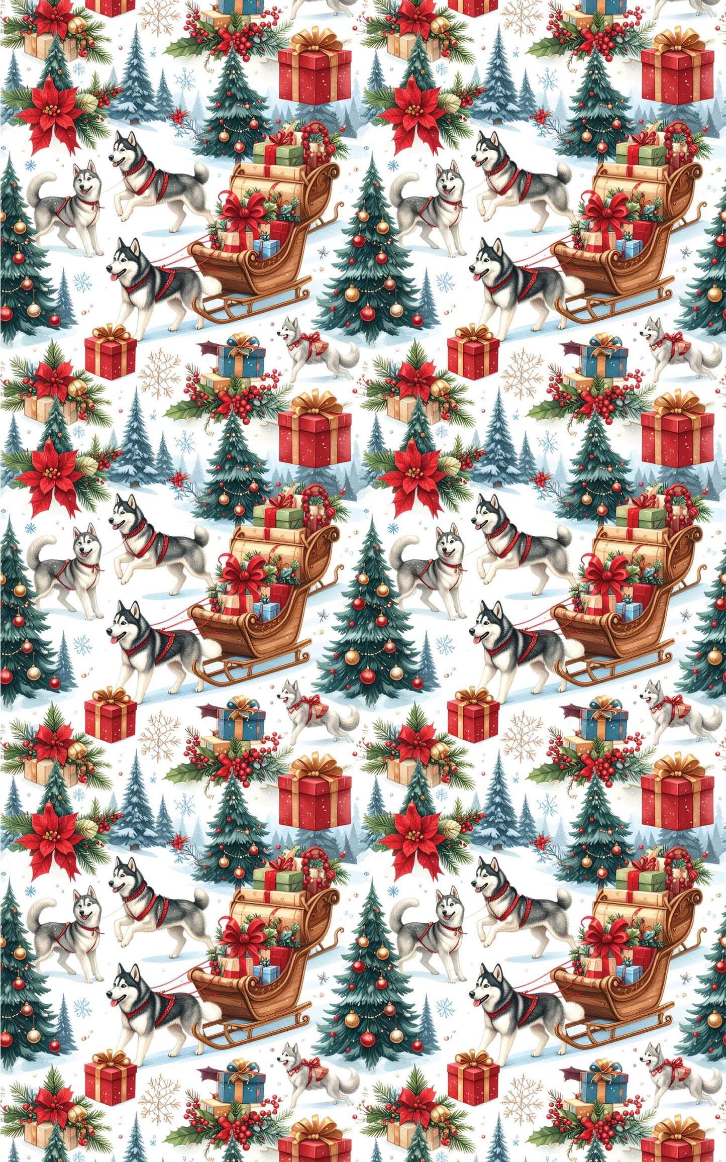 Northern Lights Christmas (Alaskan Husky) Wrapping Paper