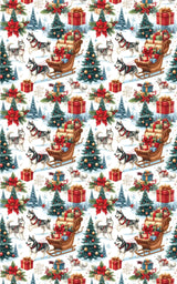 Northern Lights Christmas (Alaskan Husky) Wrapping Paper - London Penny Gift Wrap