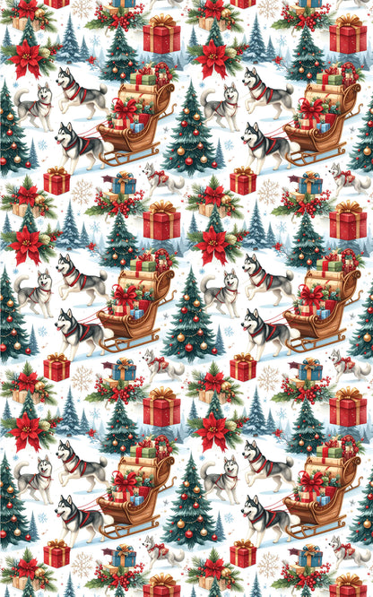 Northern Lights Christmas (Alaskan Husky) Wrapping Paper