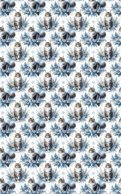 Snowflake Elegance (Maine Coon) Wrapping Paper