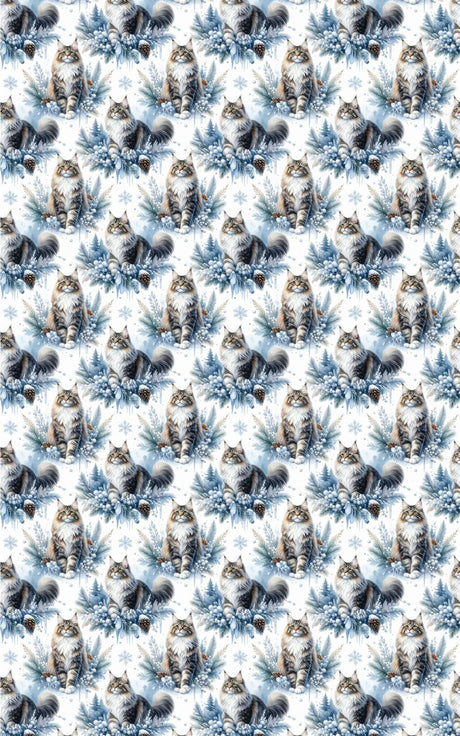 Snowflake Elegance (Maine Coon) Wrapping Paper - London Penny Gift Wrap