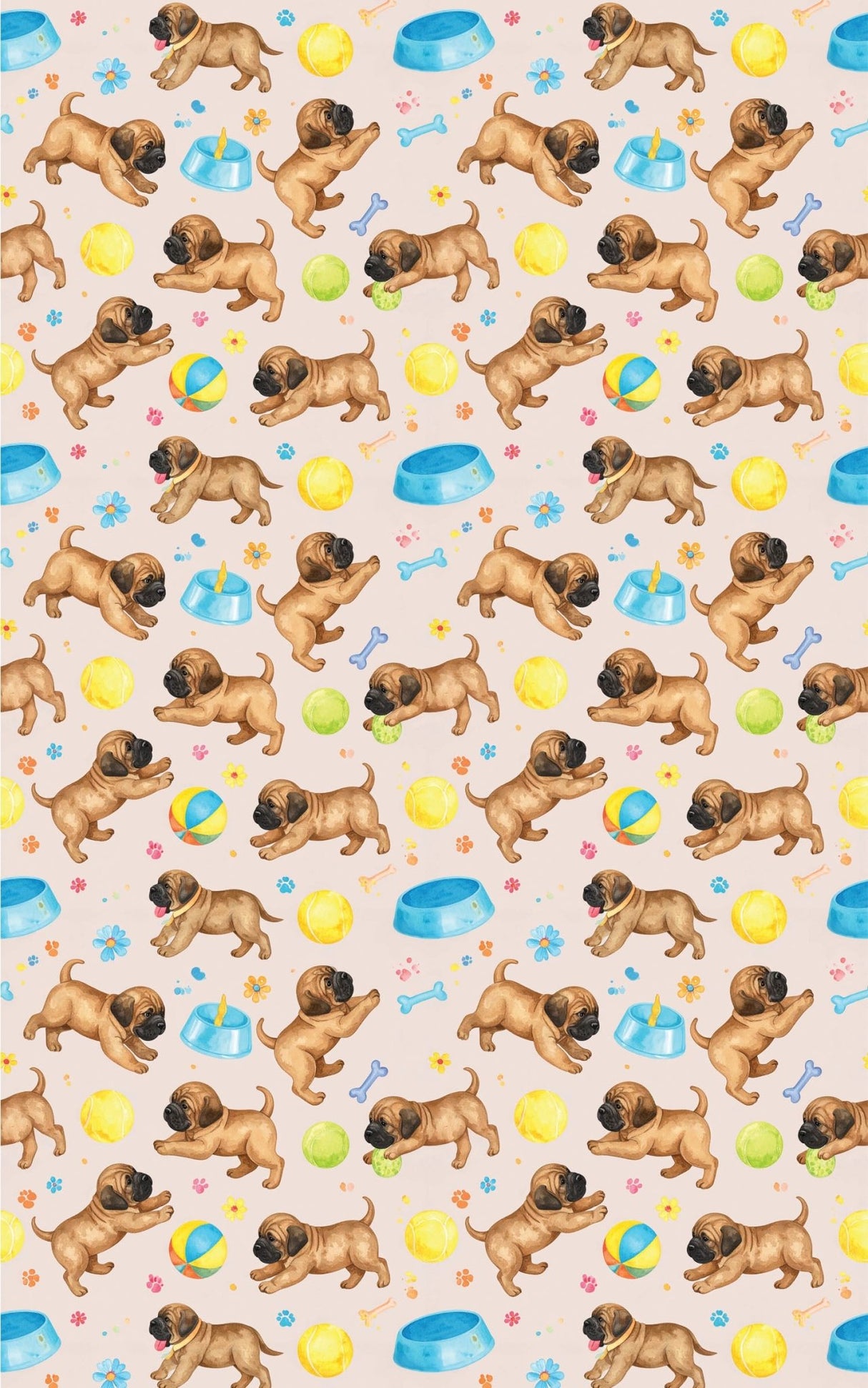 Puppy Playtime (English Mastiff) Wrapping Paper - London Penny Gift Wrap