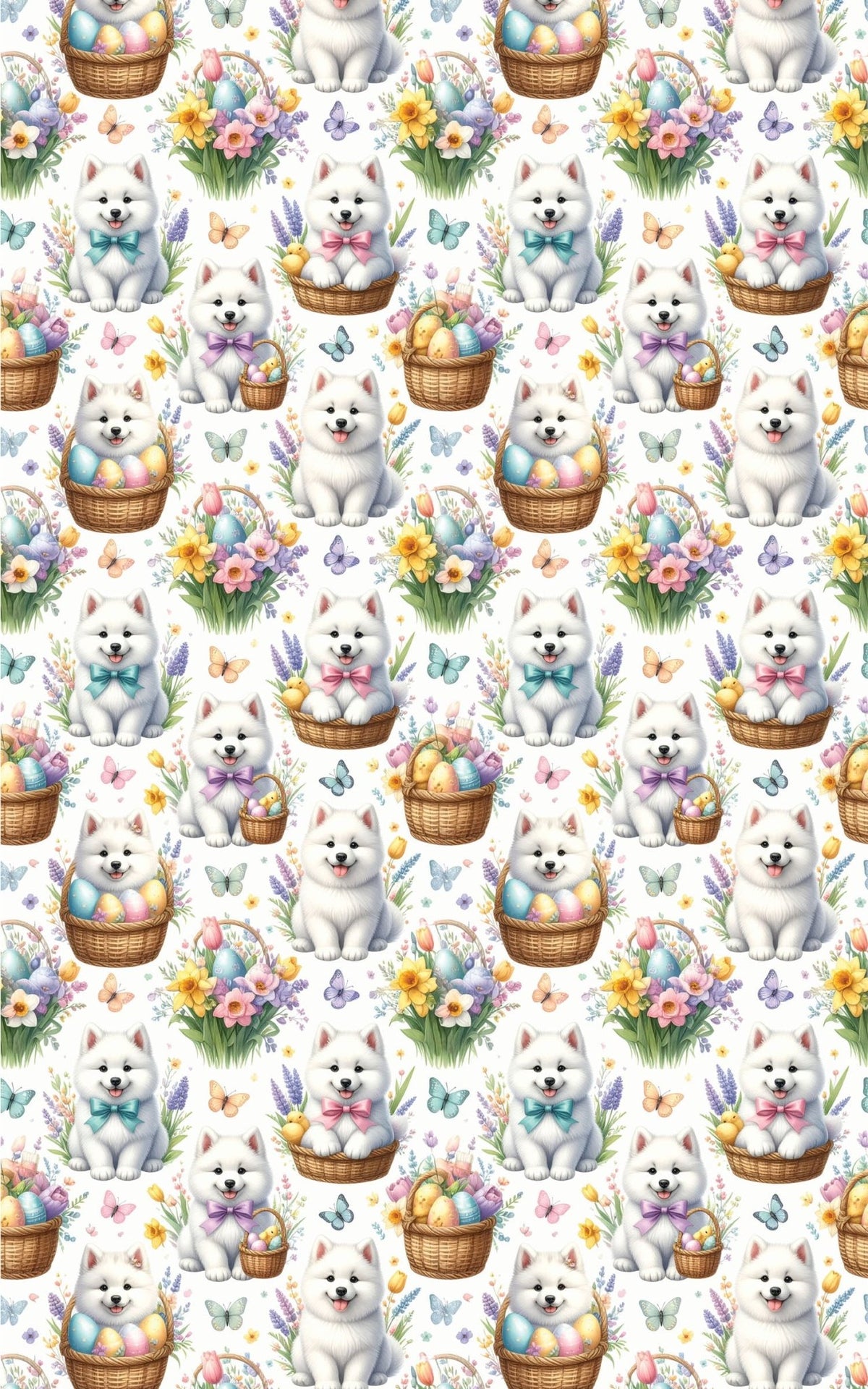 Easter Samoyeds Wrapping Paper - London Penny Gift Wrap
