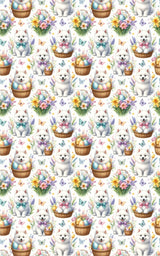 Easter Samoyeds Wrapping Paper - London Penny Gift Wrap