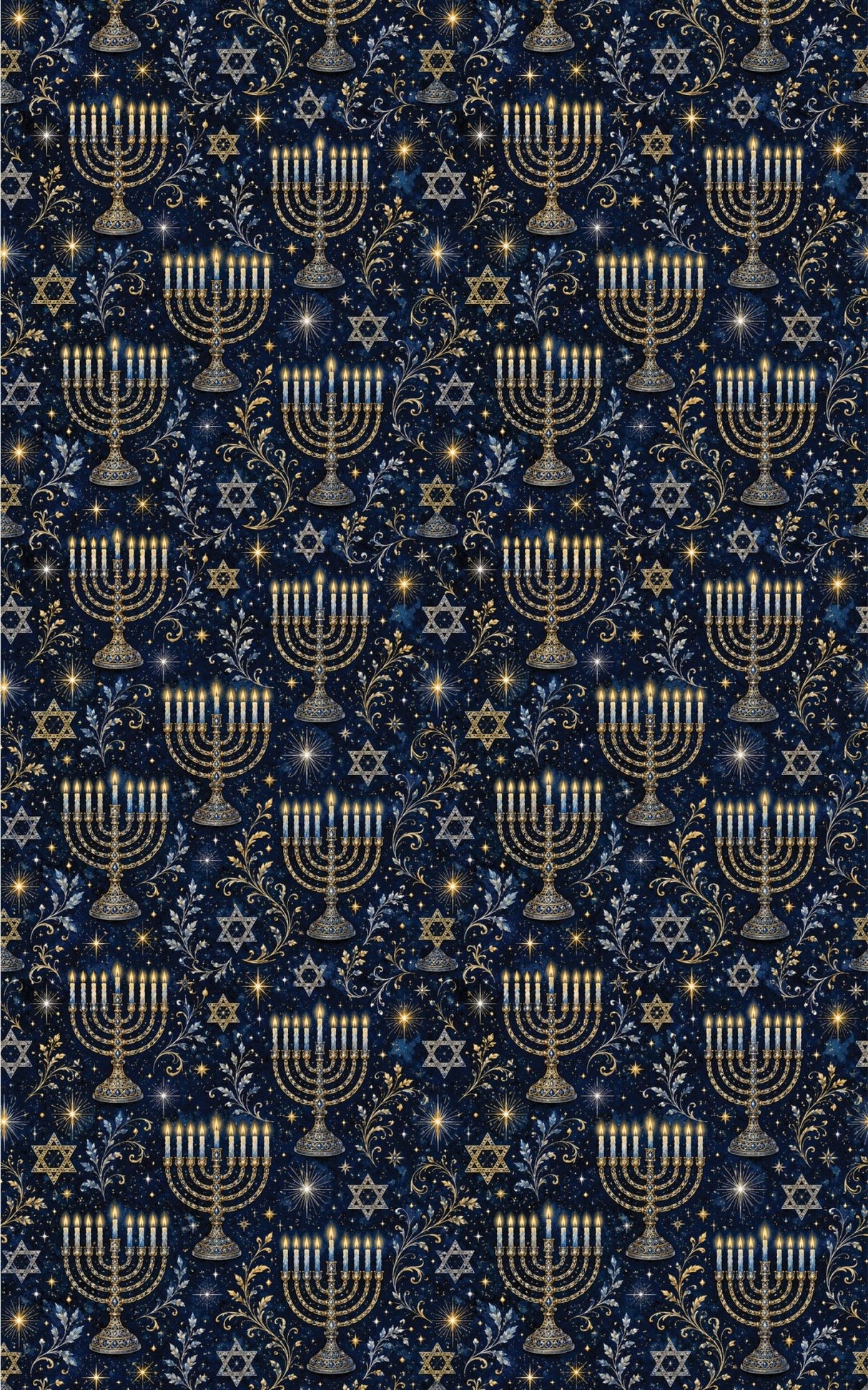 LIMITED TIME | Menorah & Star Elegance Wrapping Paper - London Penny Gift Wrap