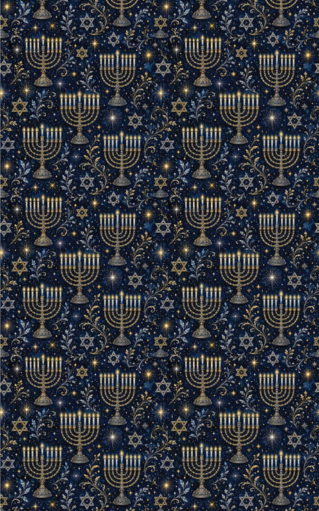LIMITED TIME | Menorah & Star Elegance Wrapping Paper - London Penny Gift Wrap
