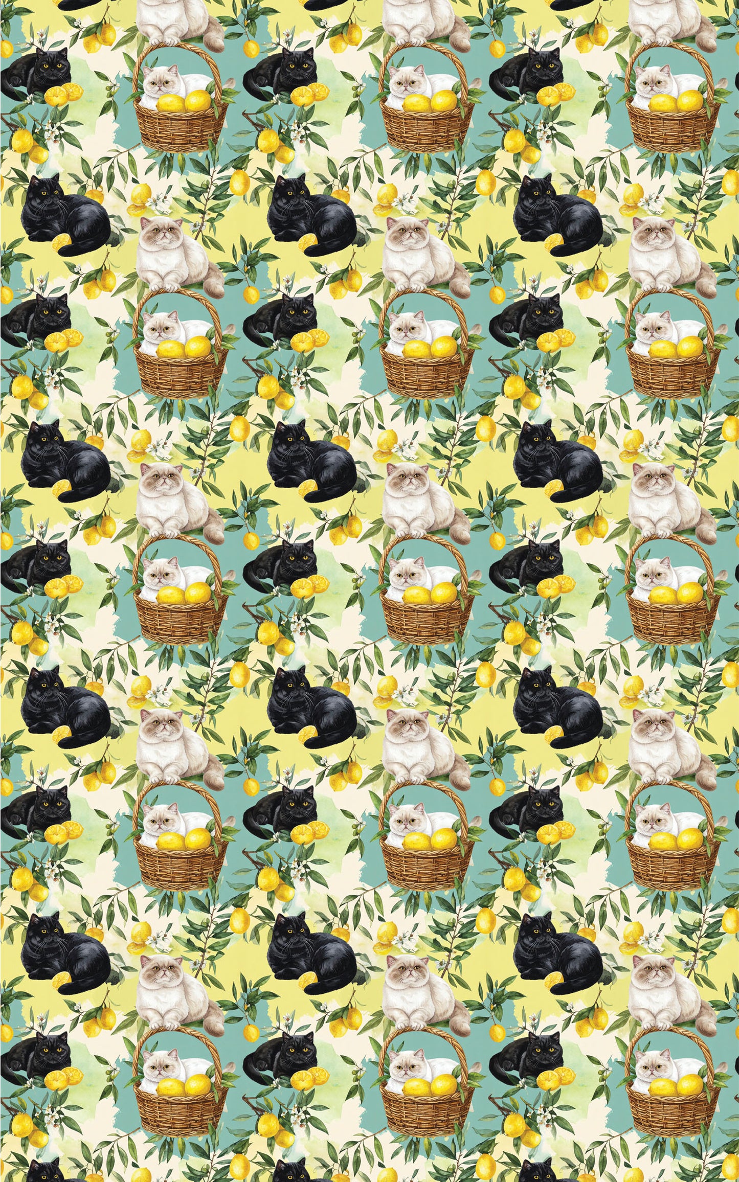 Lemon Orchard Cats (Exotic Shorthair) Wrapping Paper