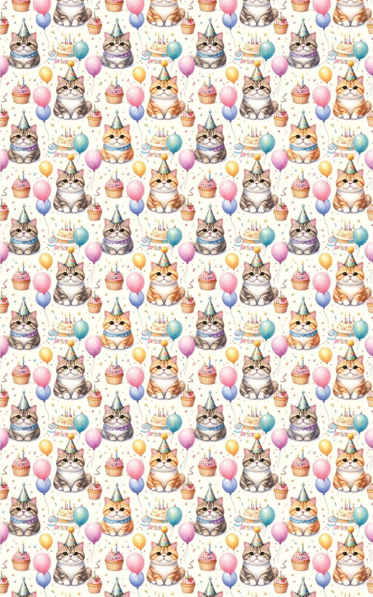 Birthday Party Cats (Exotic Shorthair) Wrapping Paper - London Penny Gift Wrap