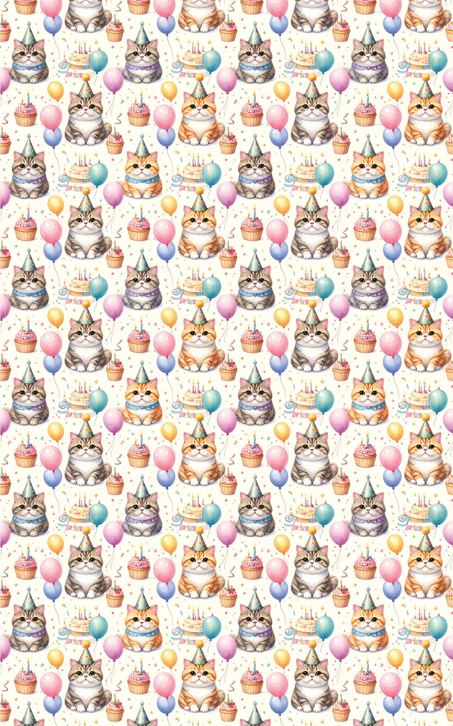 Birthday Party Cats (Exotic Shorthair) Wrapping Paper