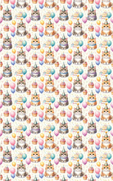 Birthday Party Cats (Exotic Shorthair) Wrapping Paper - London Penny Gift Wrap