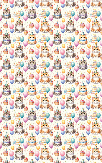 Birthday Party Cats (Exotic Shorthair) Wrapping Paper